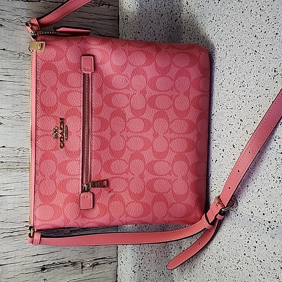 Coach Handbags - BRAND NEW Coach Rowan File Bag in Signature Pink Lemonade Logo Coated Canvas